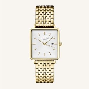 Rosefield Boxy White / Gold Watch